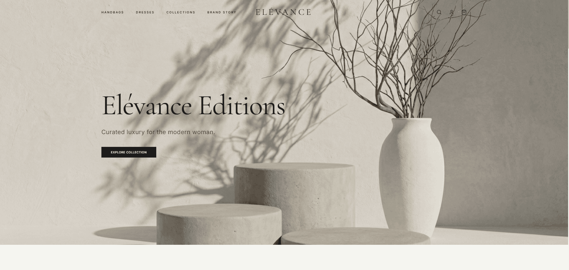 Ecommerce storefront dashboard screenshot